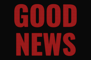 Good News word on dark screen