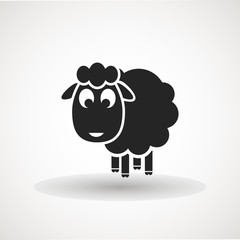 Sheep icon. Animal head. Silhouette icon sheep. Farm sign. Graph symbol for your web site design, logo, app, UI. Ewes.