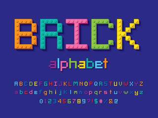 Vector alphabet design made of colorful blocks