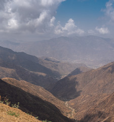 Panoramic views of the Al Souda Mountains, west Saudi Arabia