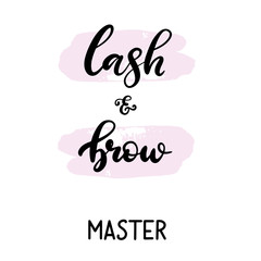 Lashes lettering vector illustration