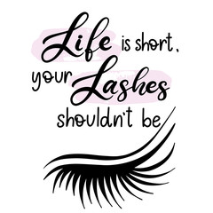 Lashes lettering vector illustration