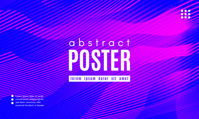 Abstract Wave Poster with Color Fluid Shapes.