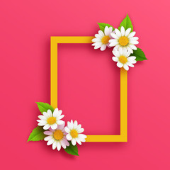 Frame with white flower vector design