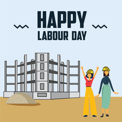 Happy Labor Day 1 May Vector Template Design Illustration