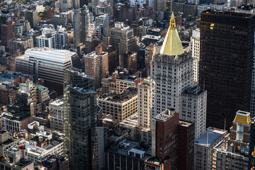 Manhattan Midtown buildings top view. New York