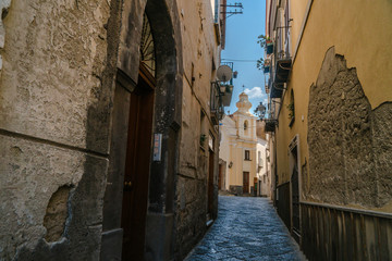 Fototapeta na wymiar small street of the Italy, travel, old bony church religion, Italy, Sorrento