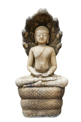 Statue of Buddha  style ancient asia on isolated background.