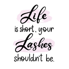 Lashes lettering vector illustration