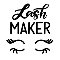 Lashes lettering vector illustration
