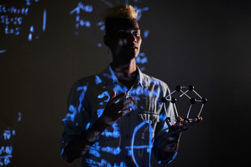 Student presenting scientific project