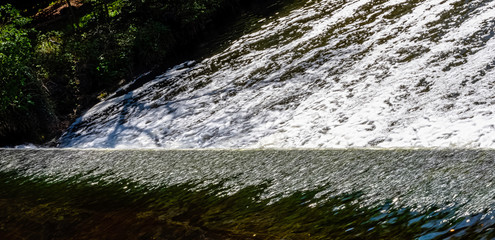 River Avon cascade in Warwick, Warwickshire, United Kingdom