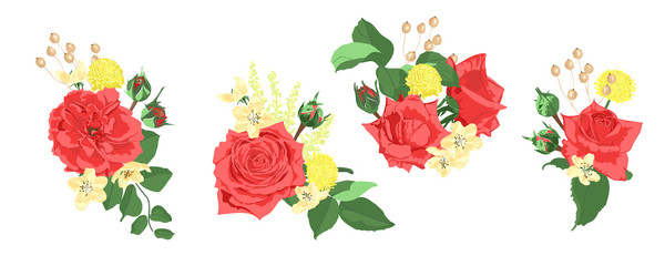 Wedding Card Invite Design, Vector Roses.