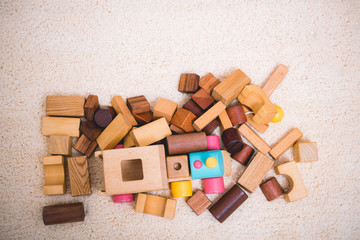 Building playing toy blocks wood for baby education