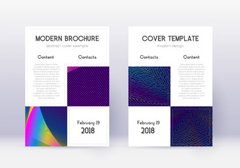 Business cover design template set. Rainbow abstra