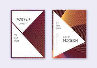 Stylish cover design template set. Orange abstract