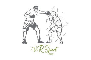 Sport, games, fight, man, active concept. Hand drawn isolated vector.