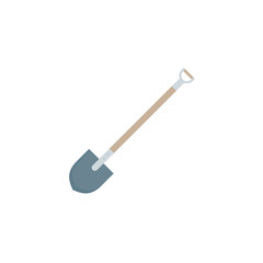 Shovel icon in flat style. Vector illustration