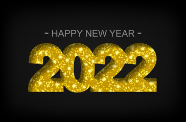 Happy New Year 2022 - greeting card, flyer, invitation - vector