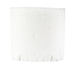 toilet paper on white background