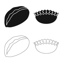 Isolated object of products  and cooking symbol. Set of products  and appetizer vector icon for stock.