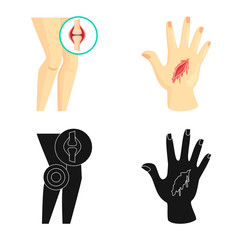 Isolated object of hospital and rendering symbol. Set of hospital and help vector icon for stock.