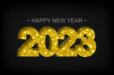 Happy New Year 2023 - greeting card, flyer, invitation - vector