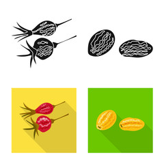 Vector design of food  and raw  logo. Set of food  and nature   stock symbol for web.