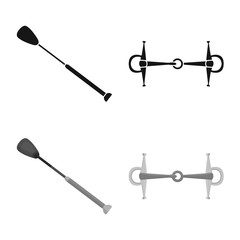 Vector design of equipment and riding logo. Set of equipment and competition stock symbol for web.