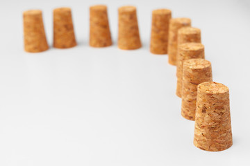 Wine corks isolated on white background