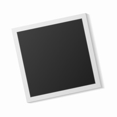 Black and white photo frames with shadows isolated on white background. Vector illustration