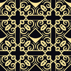 Vector modern tiles pattern. Abstract art deco seamless monochrome background