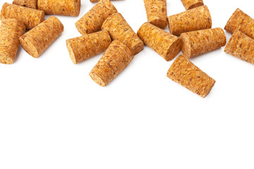 Wine corks isolated on white background