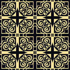 Vector modern tiles pattern. Abstract art deco seamless monochrome background