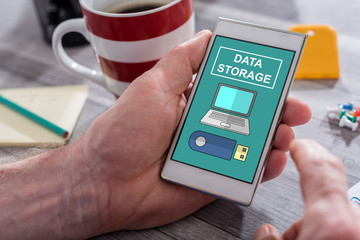 Data storage concept on a smartphone