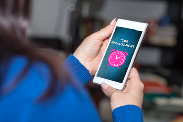 Time management concept on a smartphone