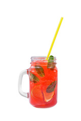 Summer cocktail on isolated white background