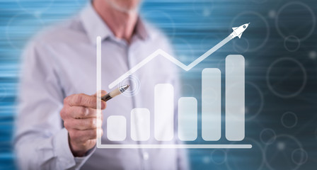 Man touching a business analysis concept