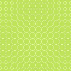 Seamless Pattern of White Circle on Green Background Flat Vector Illustration