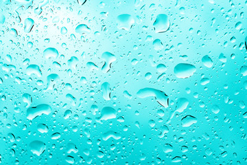 Picture Inside of water rain drops on car window glass
