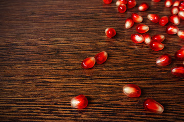 Naklejka na ściany i meble still life - ripe pomegranate seeds