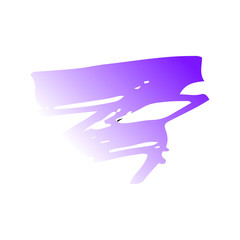 Purple hand draw  brush stroke. Decorative colored frame. Grunge banner, substrate.