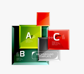 Geometrical design squares abstract banner, glossy shiny effects