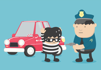 Obraz premium Arrest of police officers who are arrested car theft