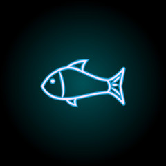 a fish neon icon. Elements of Food set. Simple icon for websites, web design, mobile app, info graphics