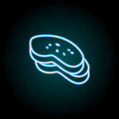 sliced ??bread neon icon. Elements of Food set. Simple icon for websites, web design, mobile app, info graphics