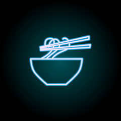 Chinese plate neon icon. Elements of Food set. Simple icon for websites, web design, mobile app, info graphics