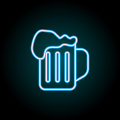 beer in a mug neon icon. Elements of Food set. Simple icon for websites, web design, mobile app, info graphics