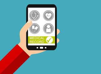 Medical Record - patientenakte auf dem Handy