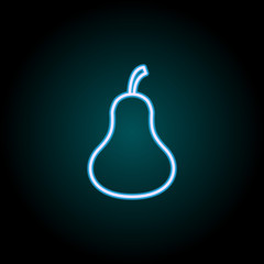pear neon icon. Elements of Food set. Simple icon for websites, web design, mobile app, info graphics